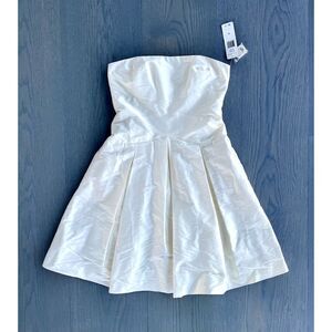 Lauren Ralph Lauren Strapless Pleated Mini Dress in Ivory